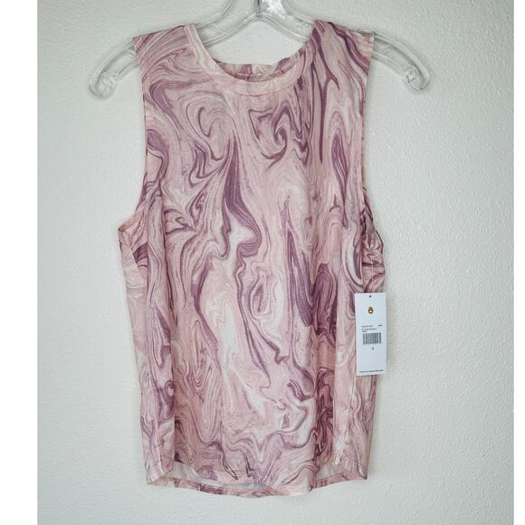 NWT Spiritual Gangster Pink Marble High Neck Active Muscle Tank S - Picture 3 of 12